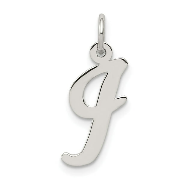 18mm x 41863mm Solid 925 Sterling Silver Pendant Medium Script Initial Letter N Charm 